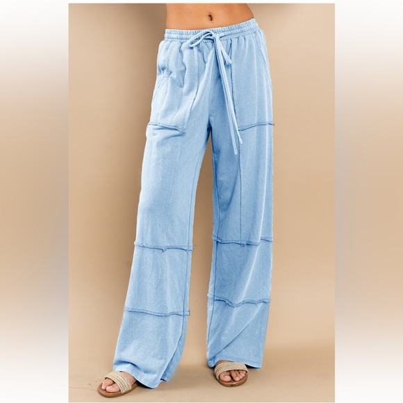 ShopEvelynne Pants - Mineral washed french terry fabric